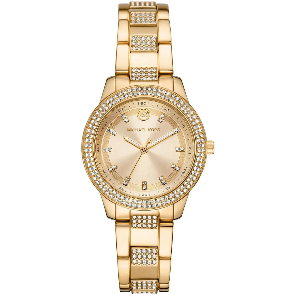 Michael Kors Tibby MK4575 three-hand gold watch with champagne dial and crystals