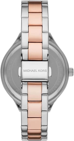 Michael Kors MK1045 Slim Runway caseback with stainless steel and rose gold two-tone design