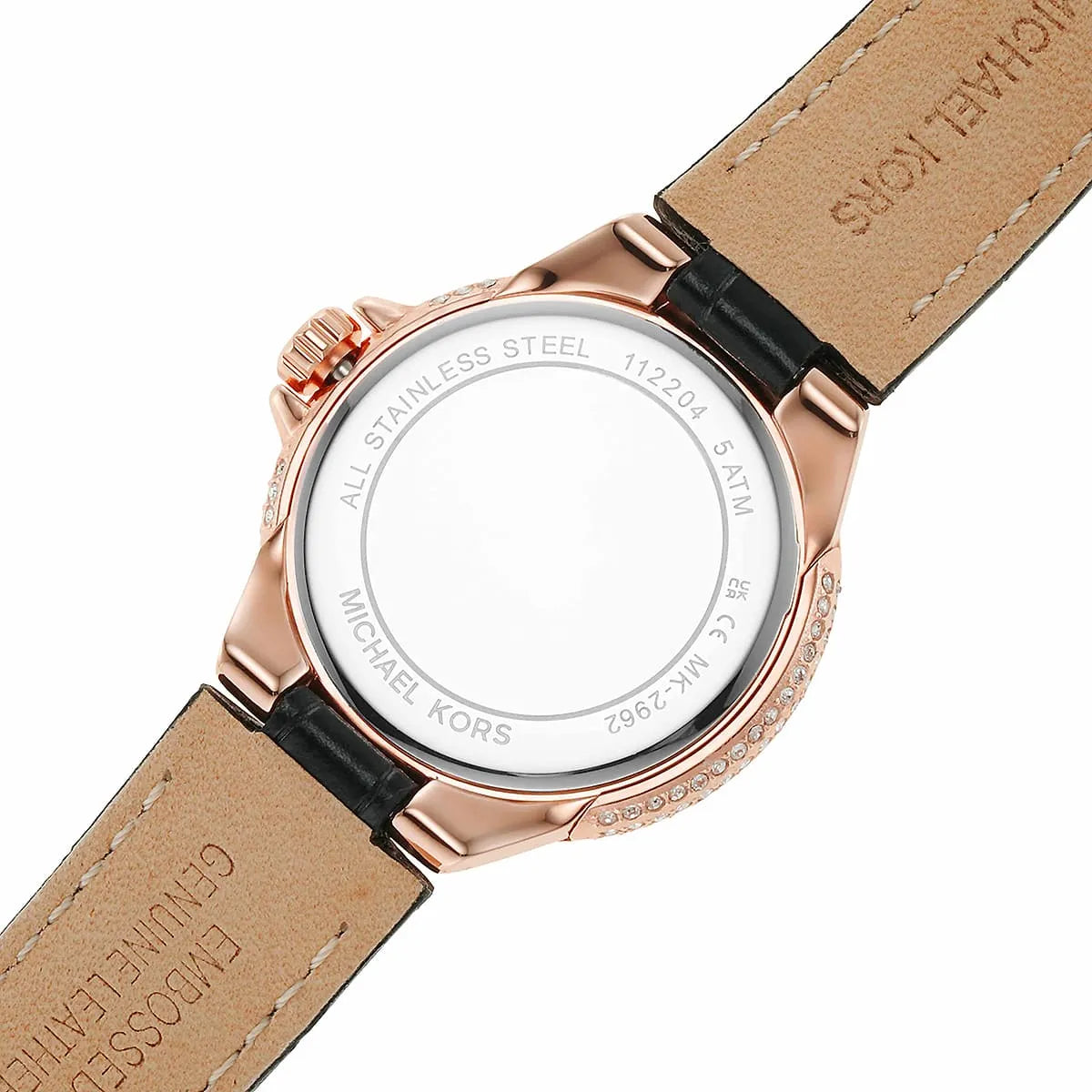 Michael Kors Mini Camille Pavé Rose Gold-Tone And Crocodile Embossed Leather Watch Mk2962I