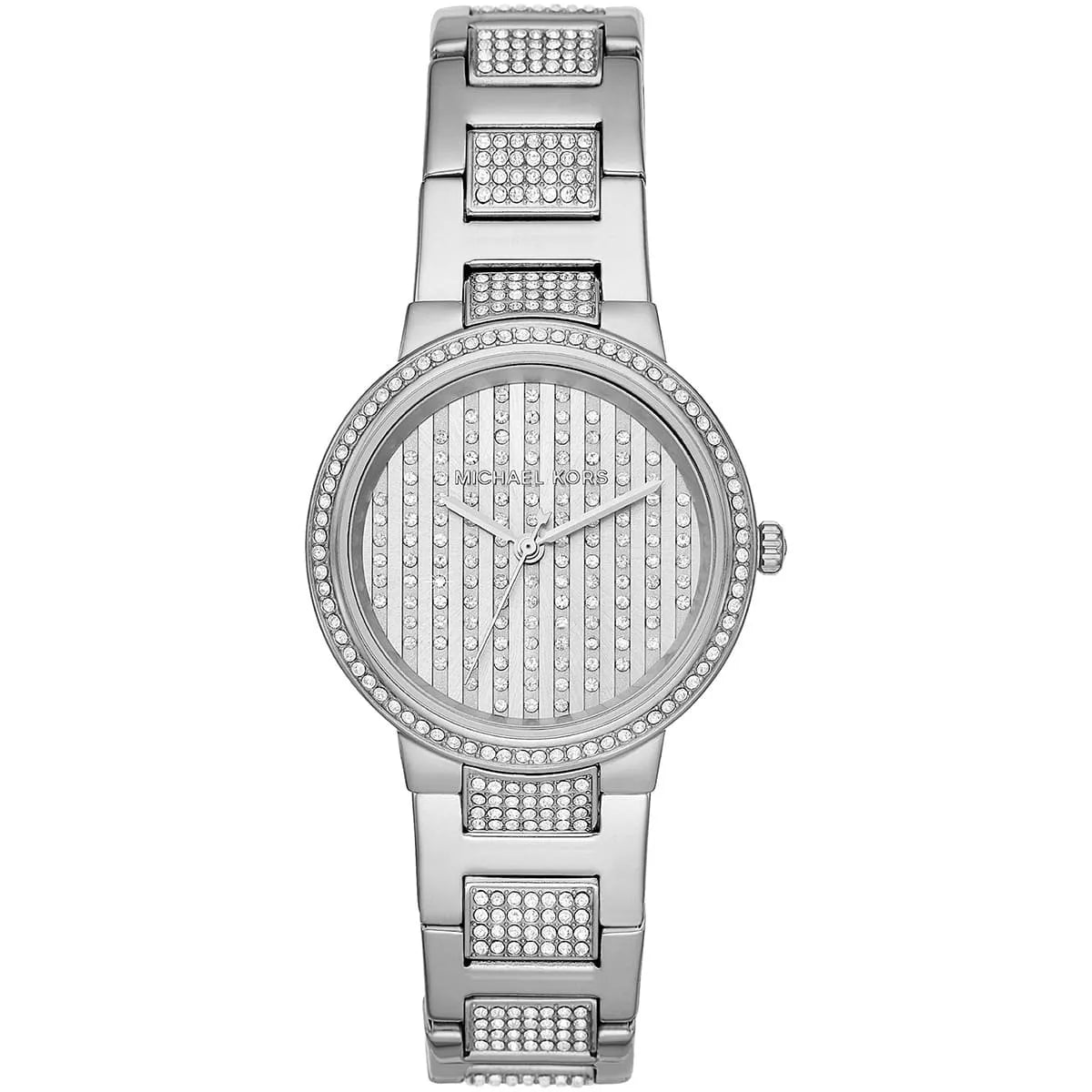 Michael Kors Gabbi Glitz silver women's watch with crystal-set dial and metal bracelet
