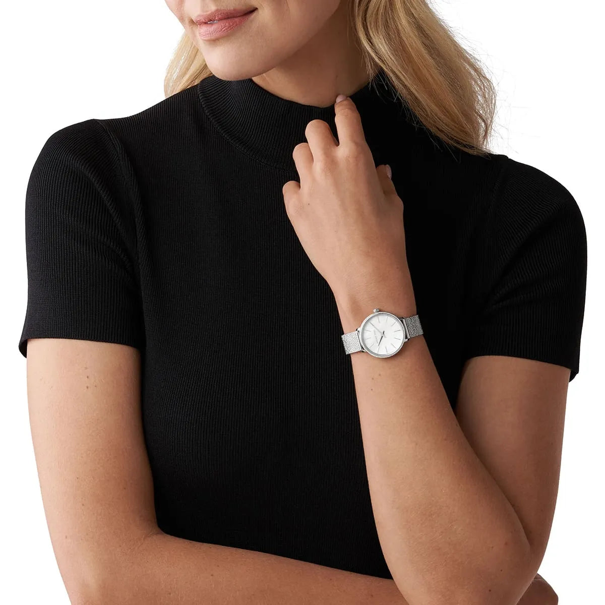 Michael Kors Mini Pyper Pavé Silver-Tone Women's Watch - MK4618