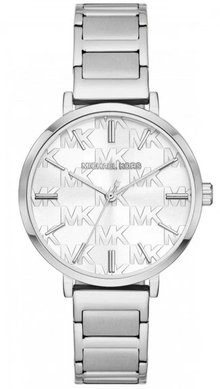 Michael Kors Addyson White Dial Silver Steel Strap Women's Watch - MK4714