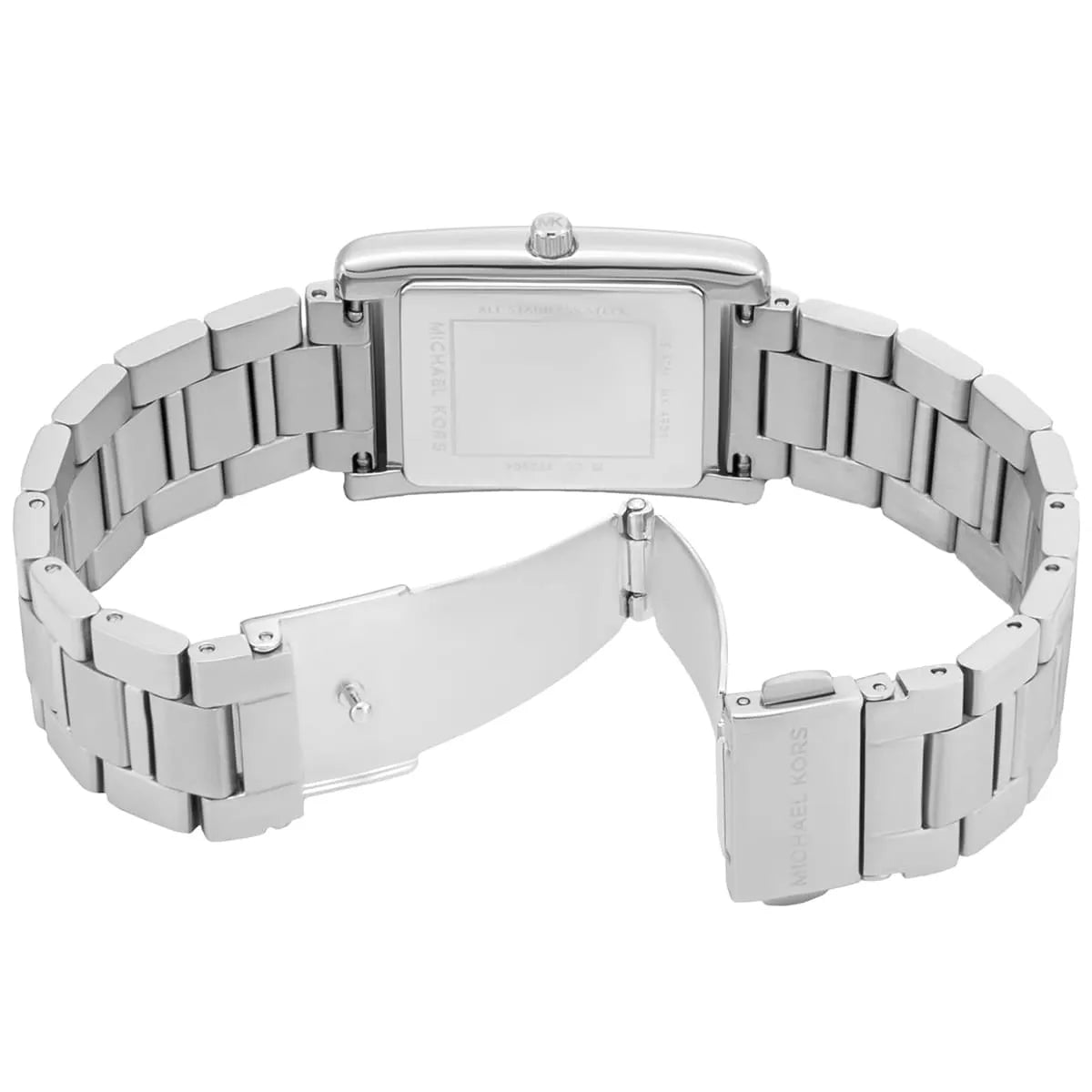 Michael Kors Essex stainless steel bracelet with articulated links and fold-over clasp