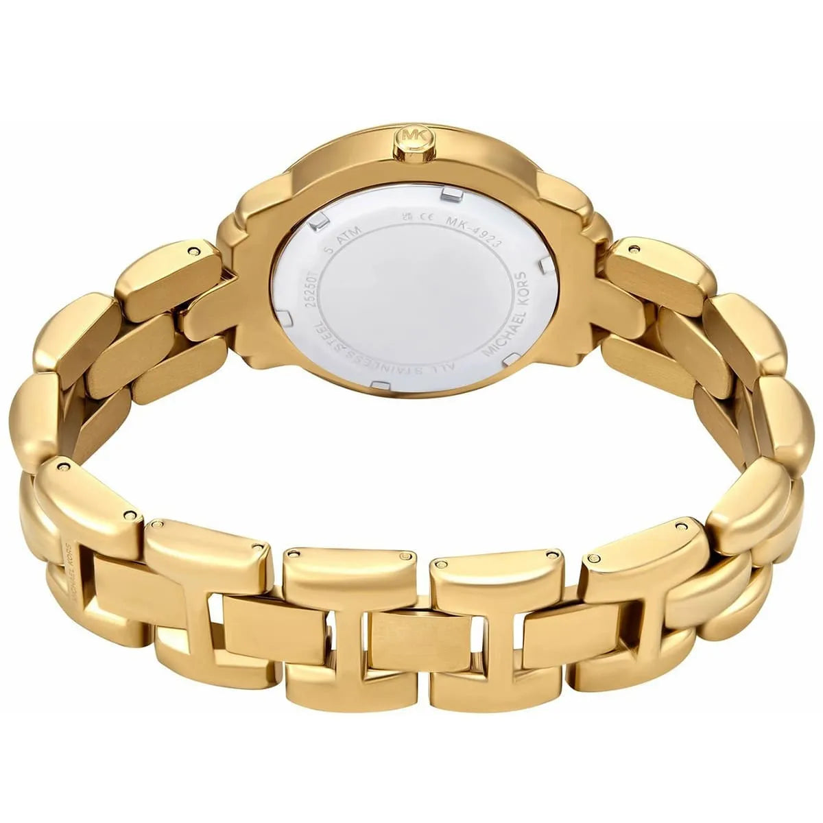 Michael Kors Phoebe gold-tone stainless steel link bracelet strap showing detailed articulated links