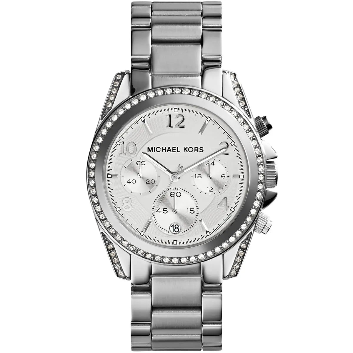 Michael Kors Chronograph White Crystal Silver-Tone Watch - MK5165