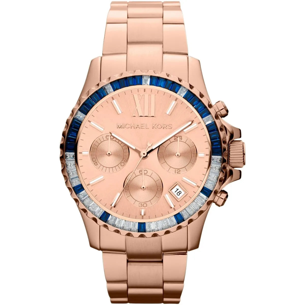 Michael Kors MK5755 Everest women's chronograph with rose gold tone dial and metal bracelet