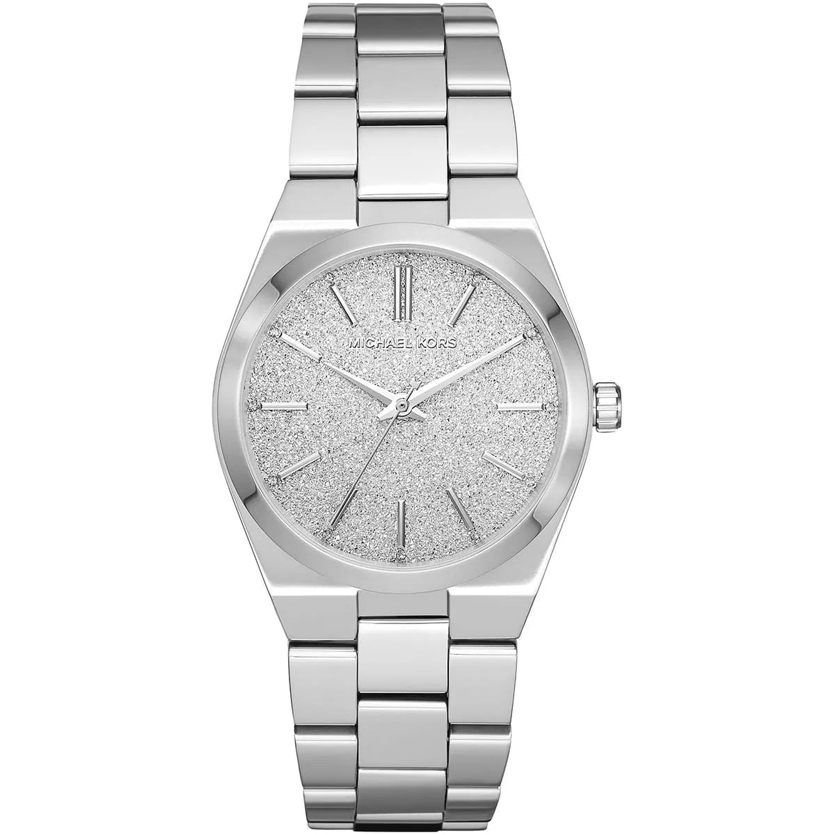 Michael Kors Channing MK6626 women's watch with silver glitter dial and stainless steel bracelet