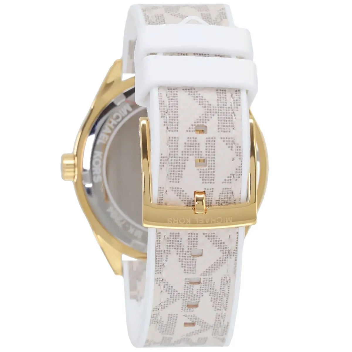 Michael Kors Jessa watch detail view of crystal-embellished dial and bezel