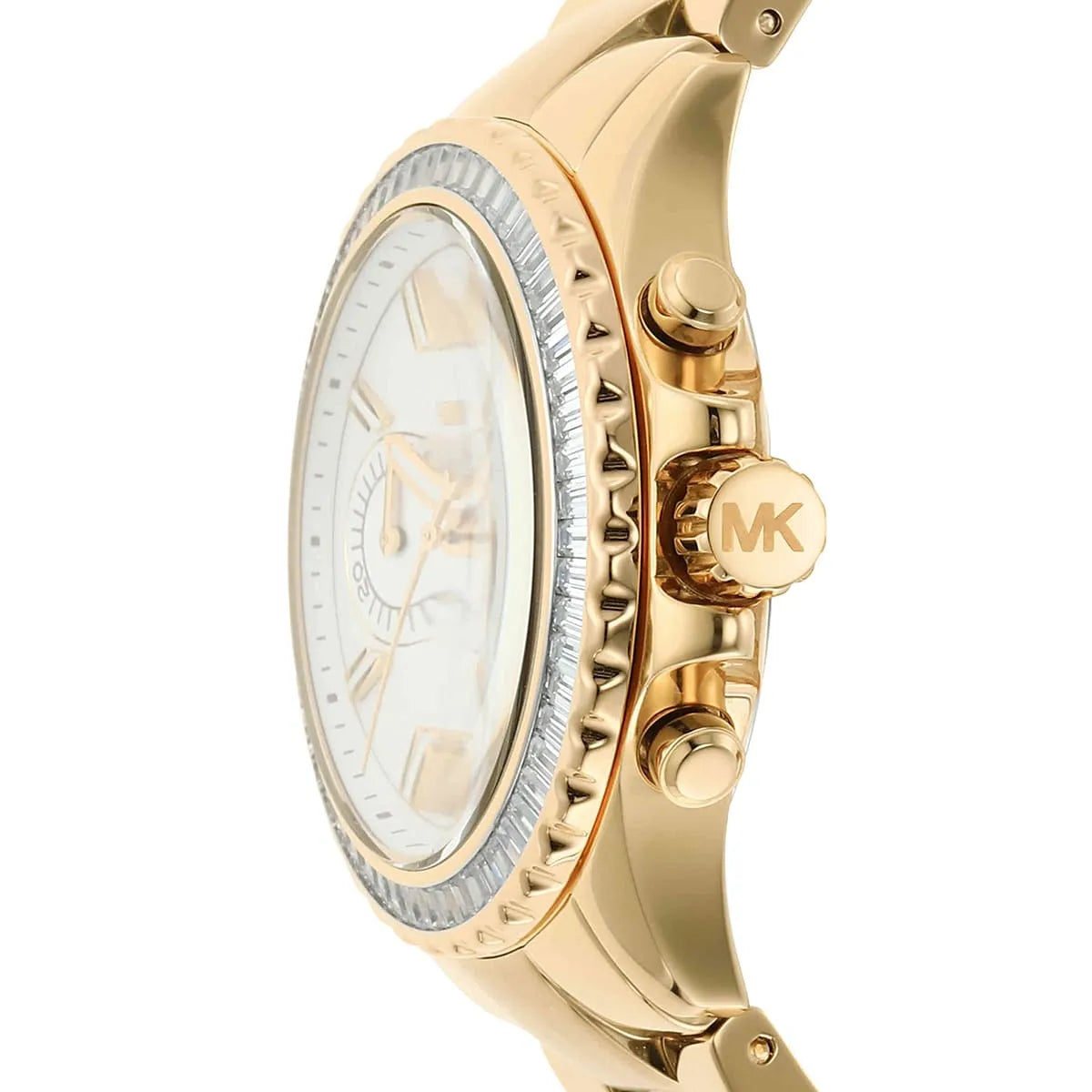 Michael Kors Everest Chronograph Silver Sunray Dial Gold Women's Watch - MK7212