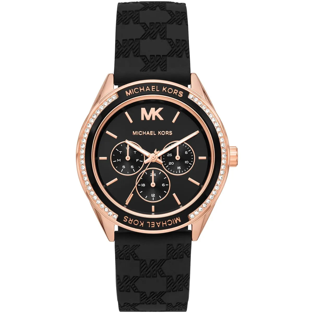 Michael Kors Oversized Jessa Multifunction Black Silicone Strap Women's Watch - MK7266