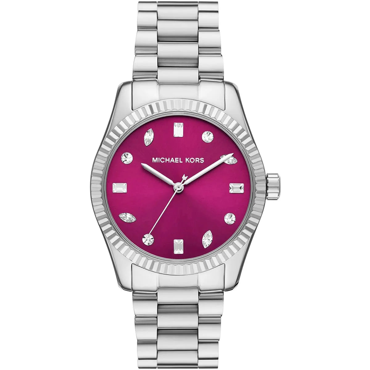 Michael Kors Lexington MK7443 women's watch with pink dial and silver-tone stainless steel bracelet