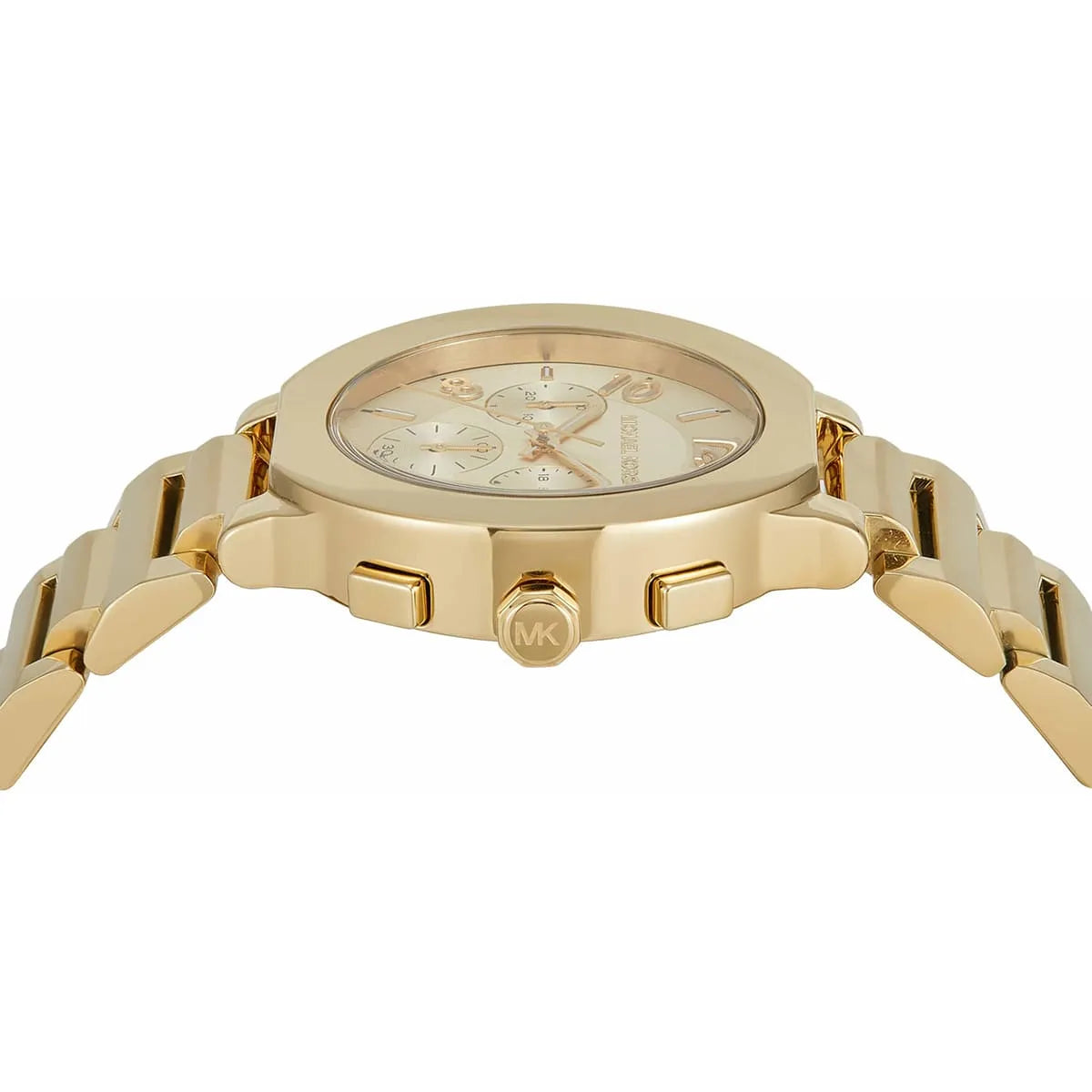 Michael Kors Oversized Gramercy Chronograph Quartz Gold Dial Ladies Watch MK7520