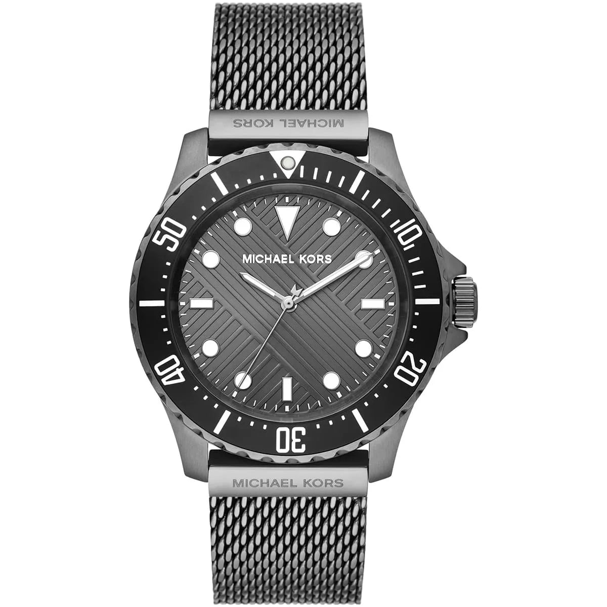 Michael Kors Everest gunmetal men's watch with gray dial and gunmetal mesh strap