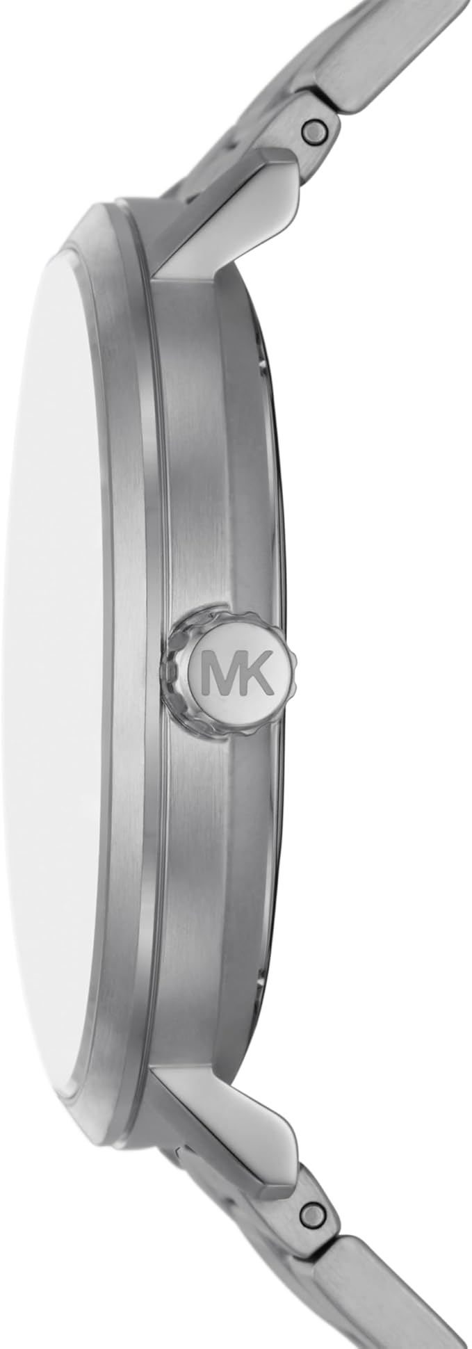 Michael Kors MK9133 watch side profile showing stainless steel case and bracelet