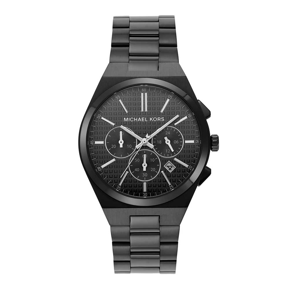 Michael Kors Lennox black-tone chronograph watch with round dial and three subdials