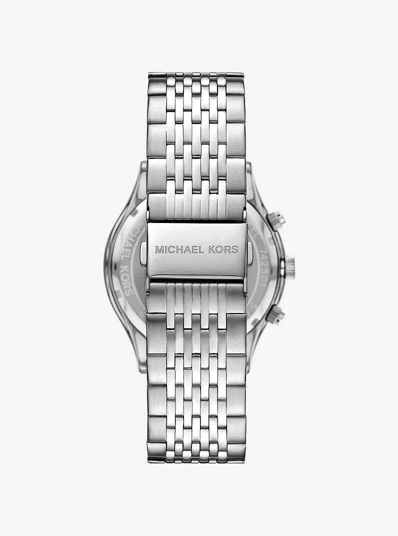 Michael Kors MKO1210 watch caseback with silver-tone metal and branding