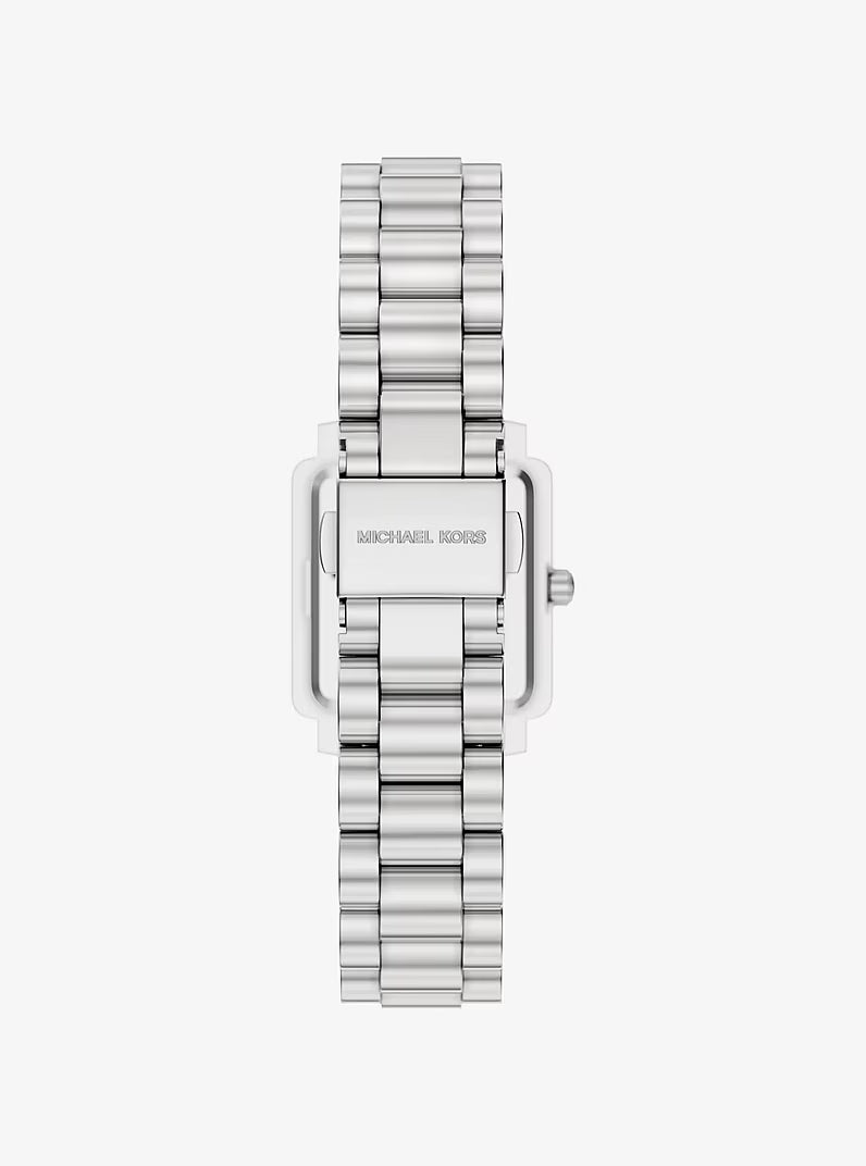 Michael Kors Petite Gwynn watch shown on bracelet strap with square face