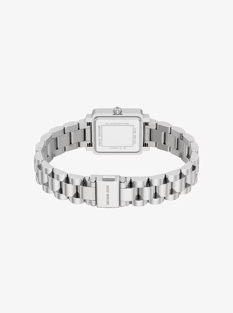Top-down view of Michael Kors Petite Gwynn silver-tone bracelet watch