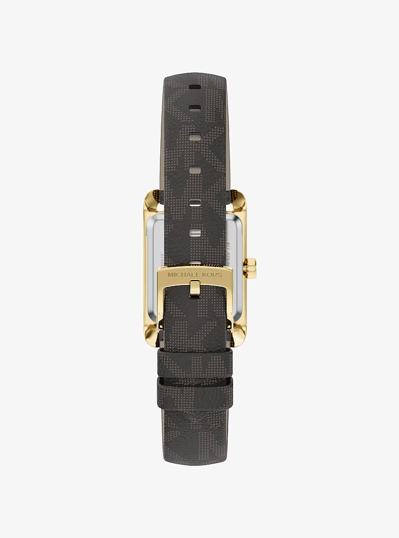 Michael Kors Mini Monroe Gold-Tone and Logo Strap Watch - MKO1265