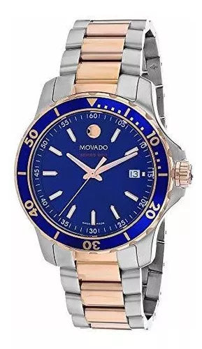 Movado Two-Tone Steel Blue Dial Men's Swiss Made Watch - 2600149