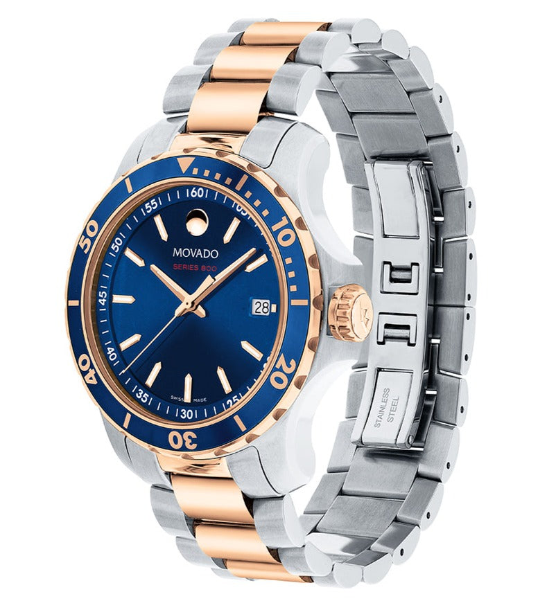 Movado Two-Tone Steel Blue Dial Men's Swiss Made Watch - 2600149