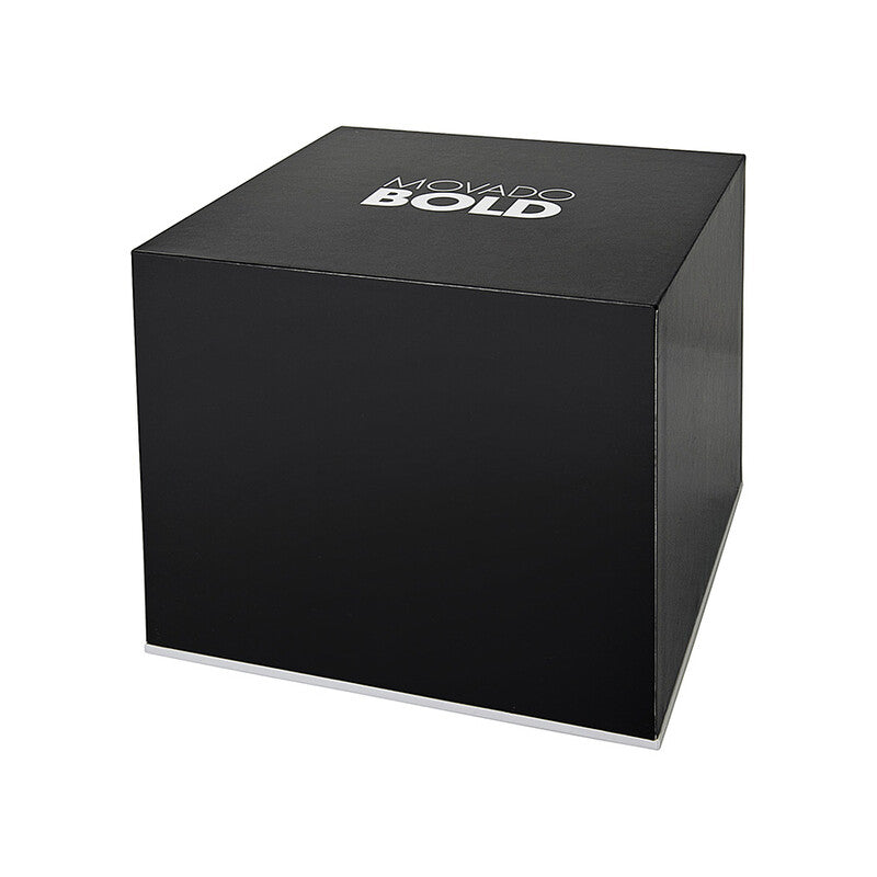 Movado Bold black presentation box with brand logo