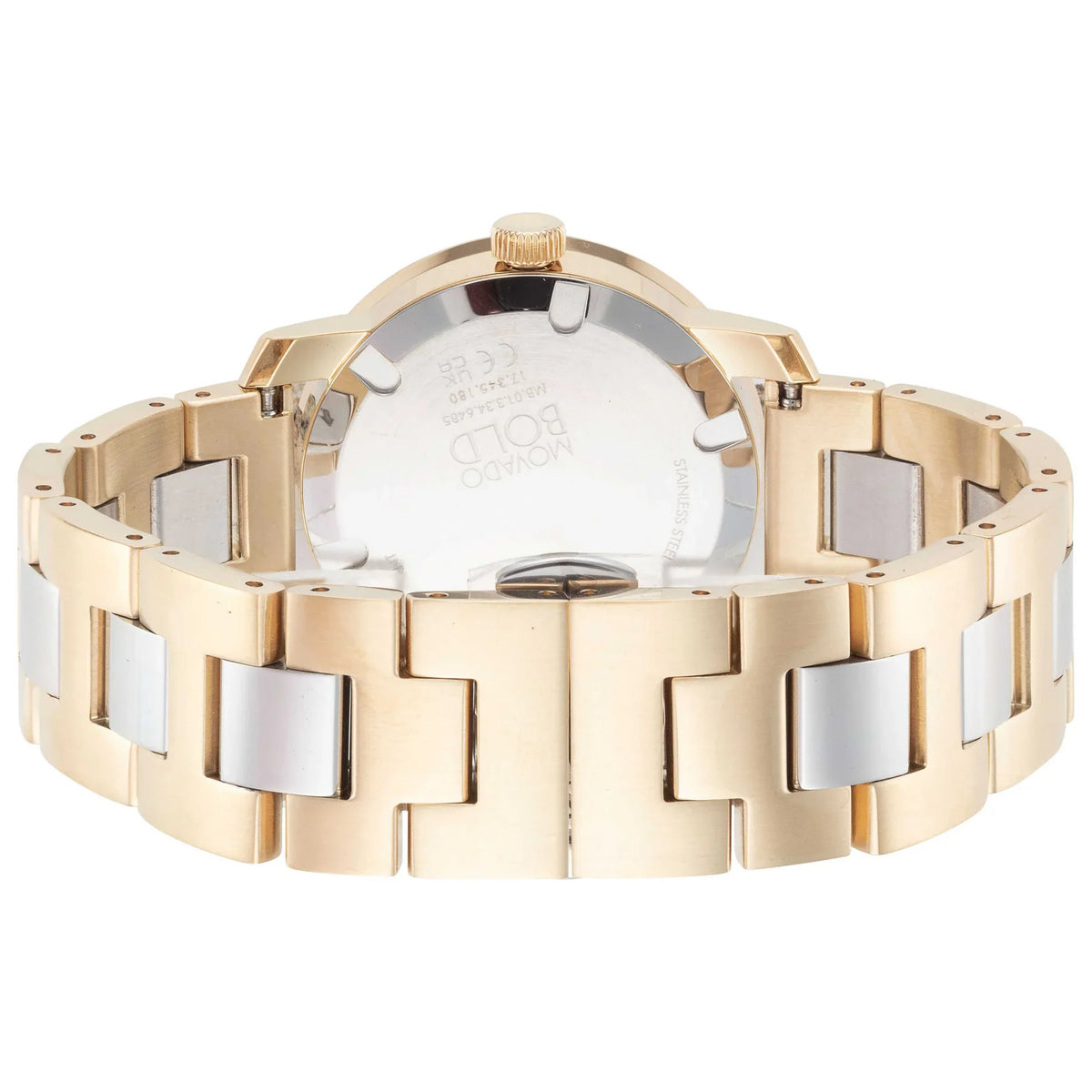 Movado Bold Silver Dial Yellow Gold PVD Ladies Watch - 3600129
