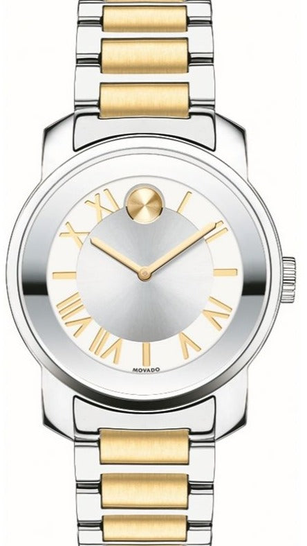 Movado Bold Silver Dial Two Tone Steel Strap Women Watch - 3600245