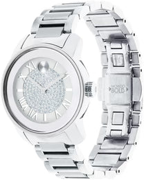 Movado Bold Crystal Pave Silver Dial Silver Steel Strap Women Watch - 3600254