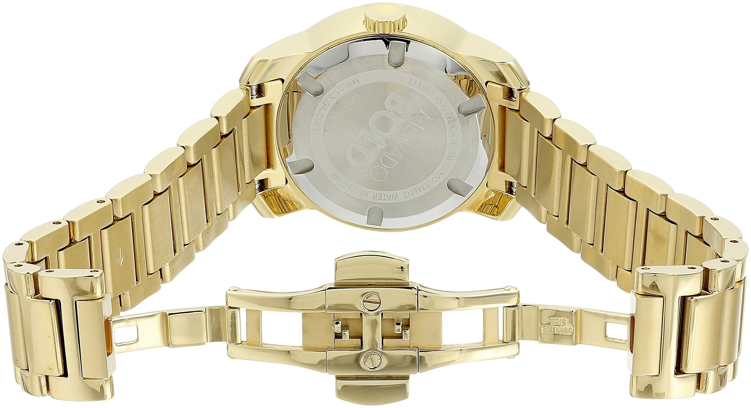 Movado Bold Gold Dial Gold Steel Strap Women Watch - 3600323
