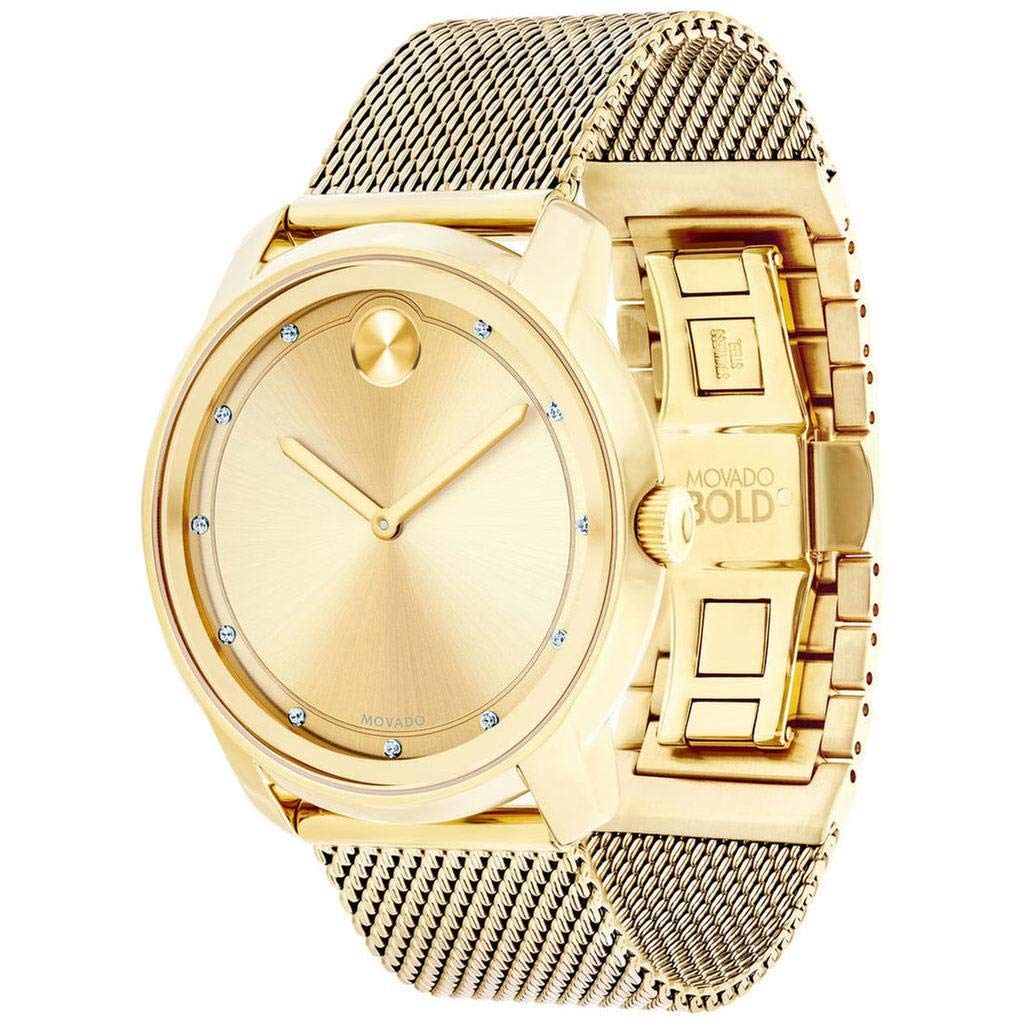 Movado Bold Gold Sunray Dial Watch - 3600460