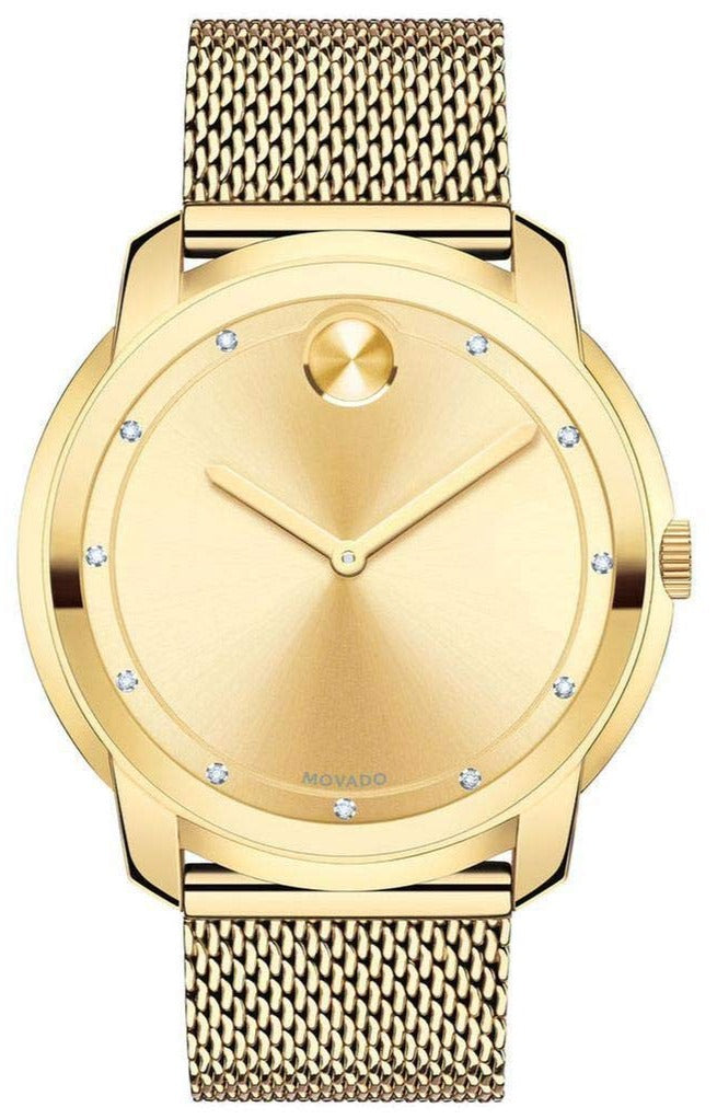 Movado Bold Gold Sunray Dial Watch - 3600460