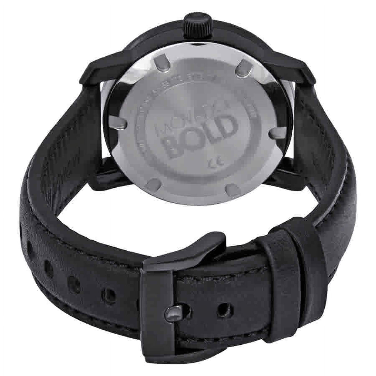 Movado Bold Black Dial Black Leather Strap Unisex Watch -3600527
