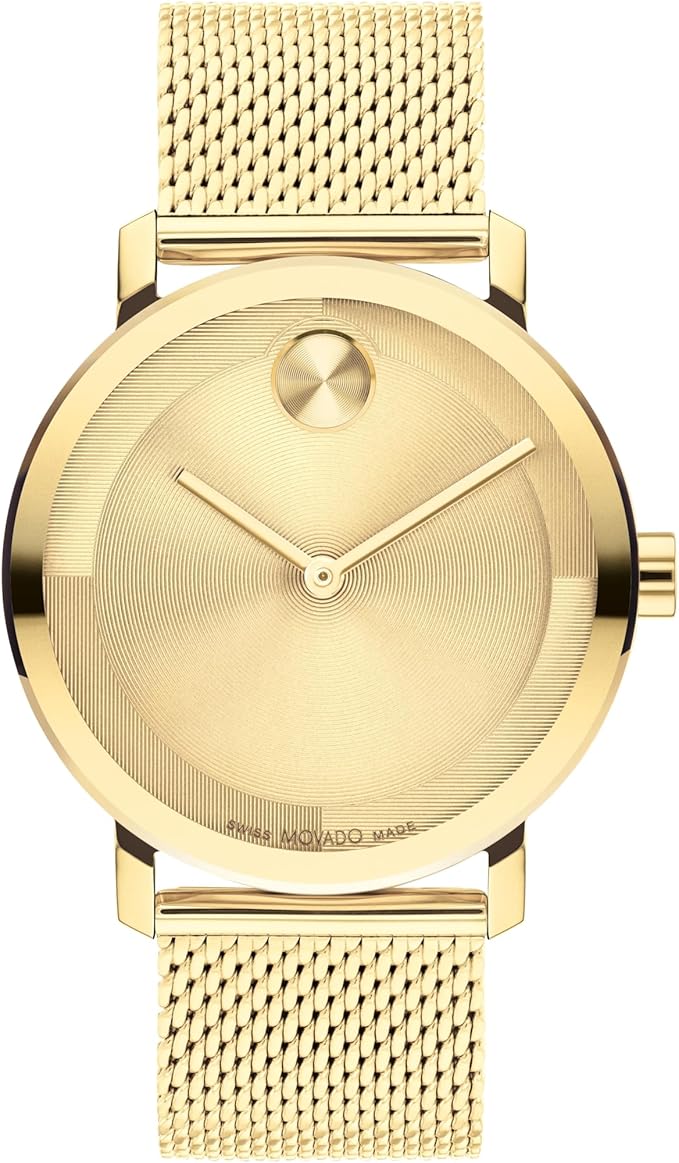 Movado Bold Evolution 2.0 gold-tone quartz men's watch with mesh strap