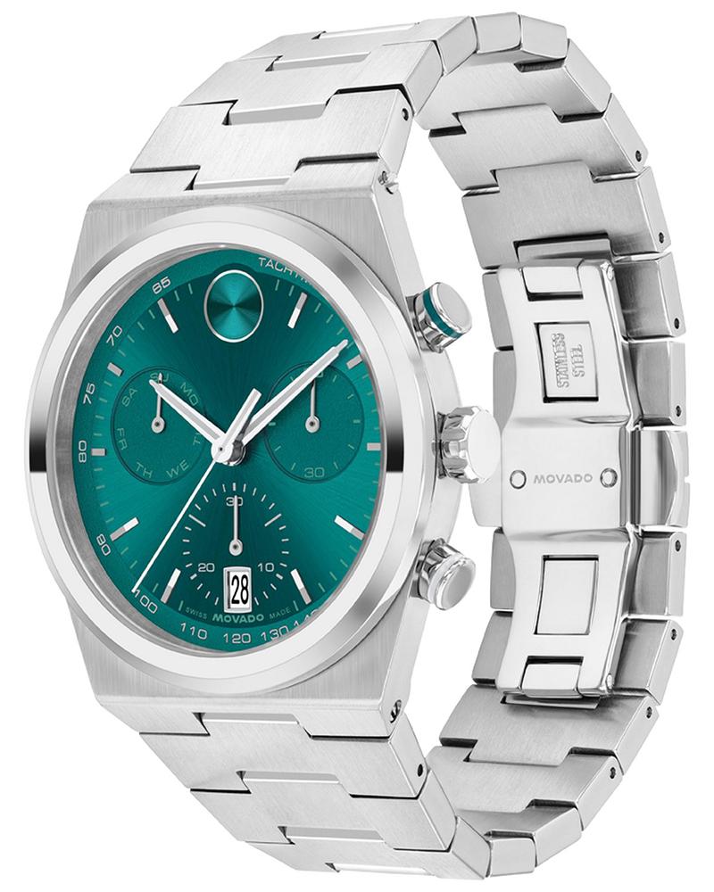 Movado BOLD Quest 42MM Green Chronograph Stainless Steel Men's Watch - 3601200
