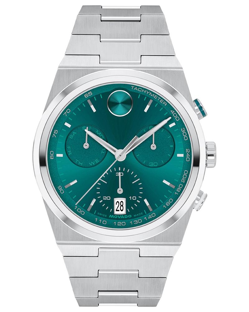 Movado BOLD Quest 42MM Green Chronograph Stainless Steel Men's Watch - 3601200