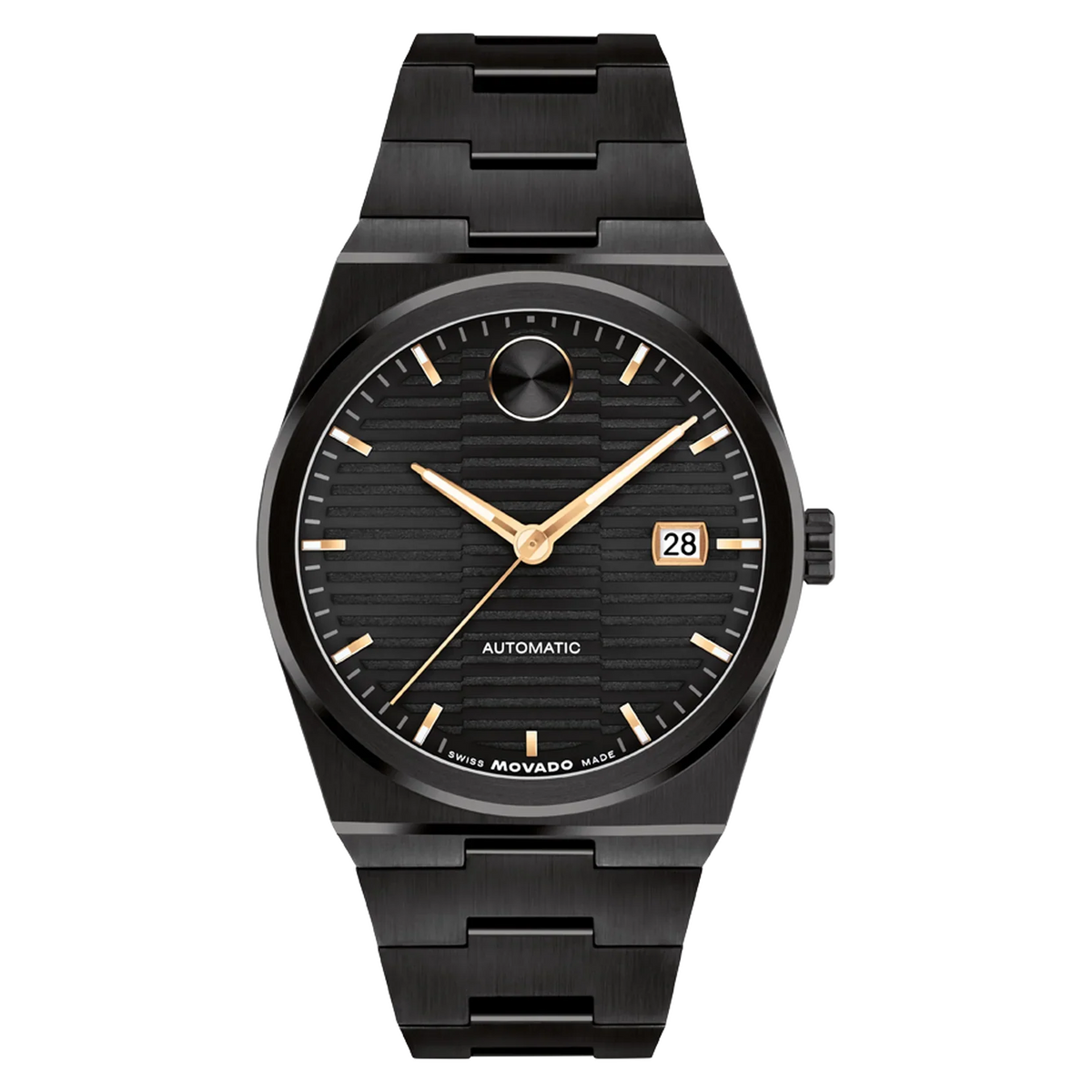 Movado Bold Quest Automatic Black Dial & Stainless Steel Men's Watch - 3601274