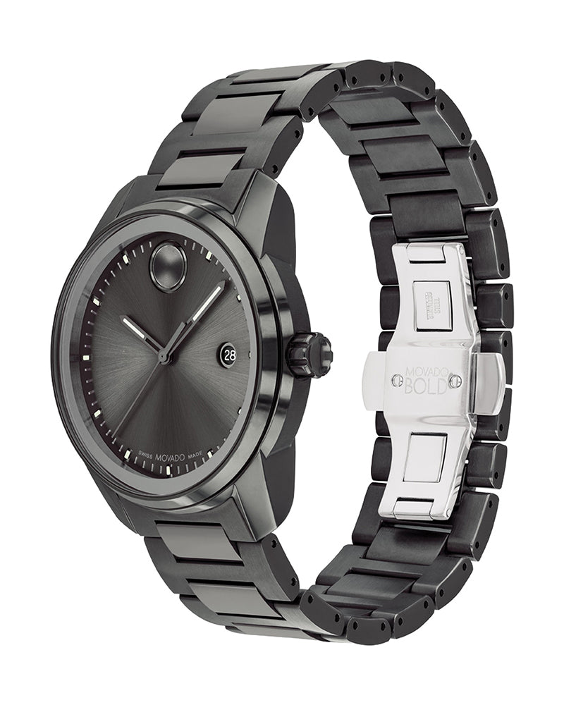 Movado BOLD Verso Gunmetal Ion-Plated Bracelet Men's Watch - 3600860