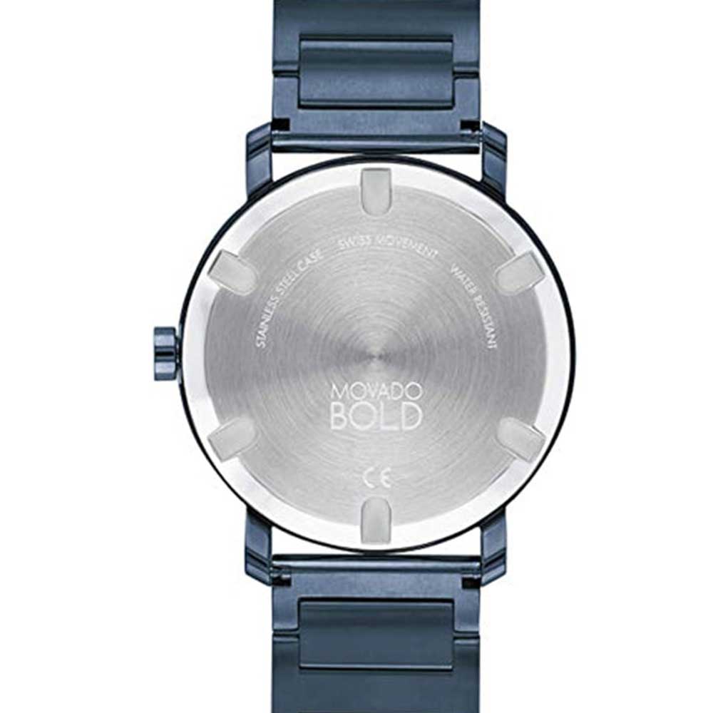Movado Bold Verso Quartz Black Dial Blue Ceramic and Steel Men's Watch 3600864