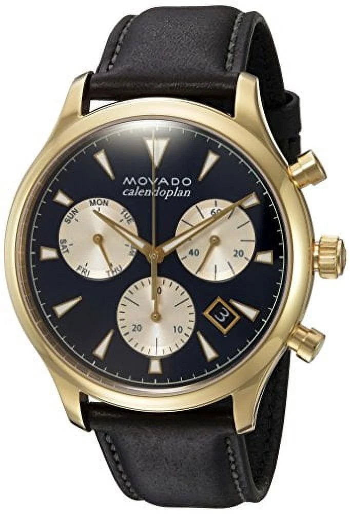 Movado Heritage Chronograph Navy Blue Dial Men's Watch - 3650006