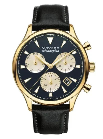 Movado Heritage Chronograph Navy Blue Dial Men's Watch - 3650006