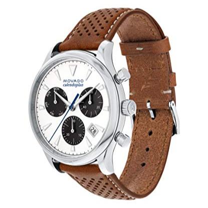 Movado Heritage White Dial Chronograph Watch Men's - 3650008