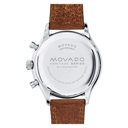 Movado Heritage White Dial Chronograph Watch Men's - 3650008
