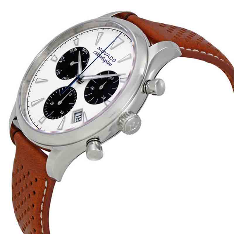 Movado Heritage White Dial Chronograph Watch Men's - 3650008