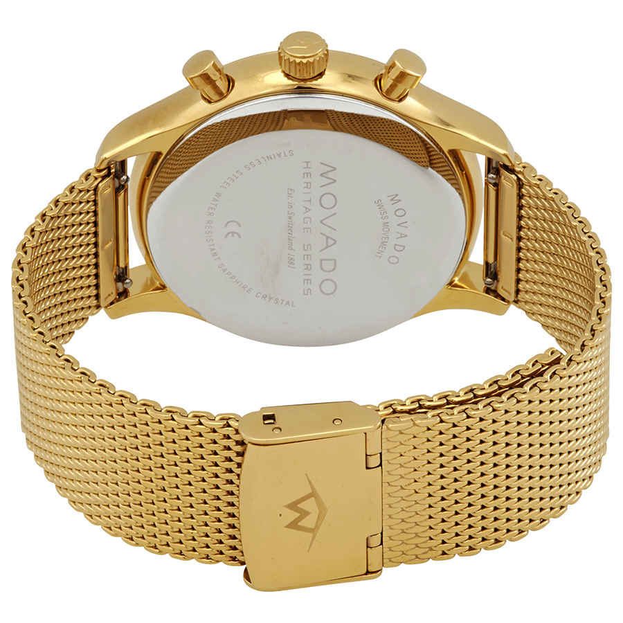 Heritage Chronograph Black Dial Gold Tone Men's Watch - 3650098