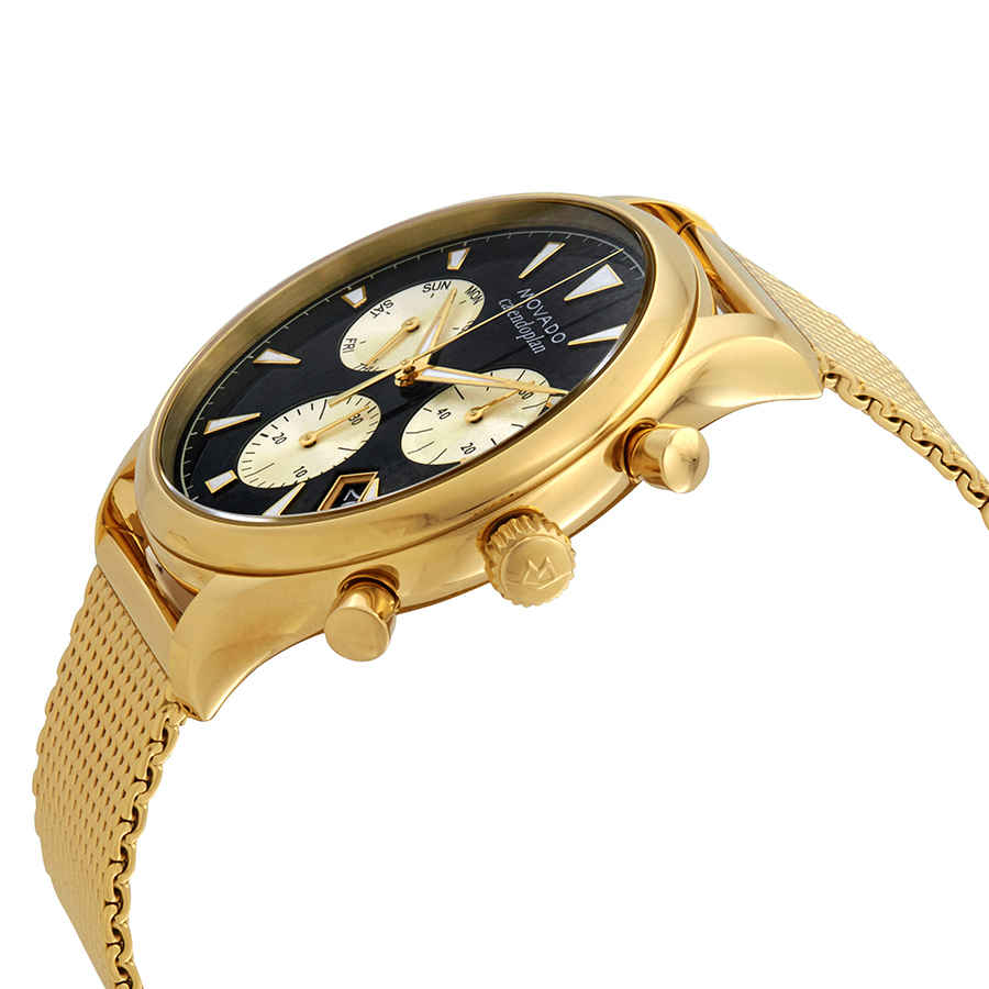 Heritage Chronograph Black Dial Gold Tone Men's Watch - 3650098