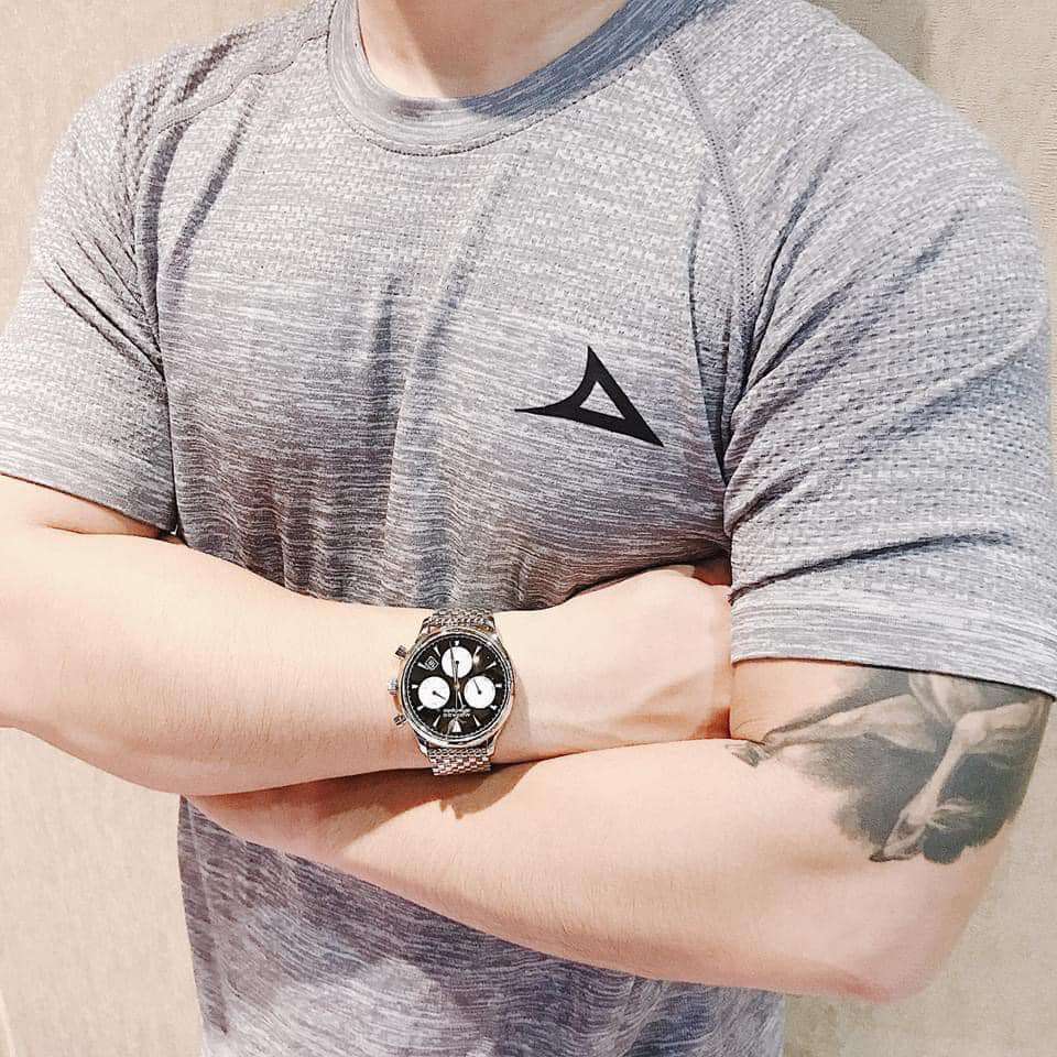 Movado Heritage Calendoplan chronograph watch worn on wrist