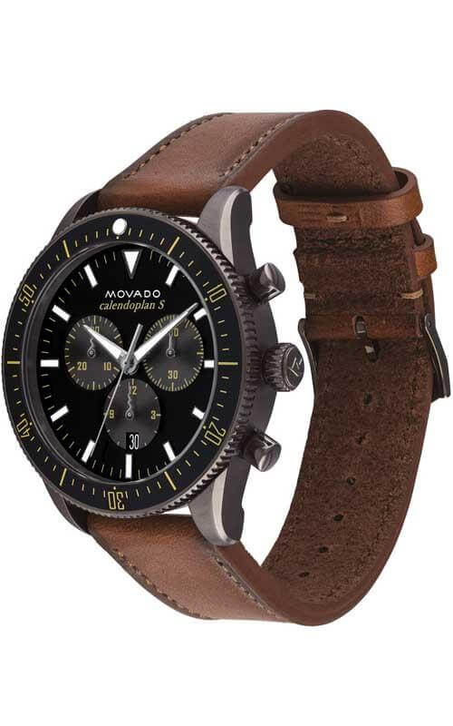 Movado Heritage Chronograph Black Dial Men's Watch - 3650060