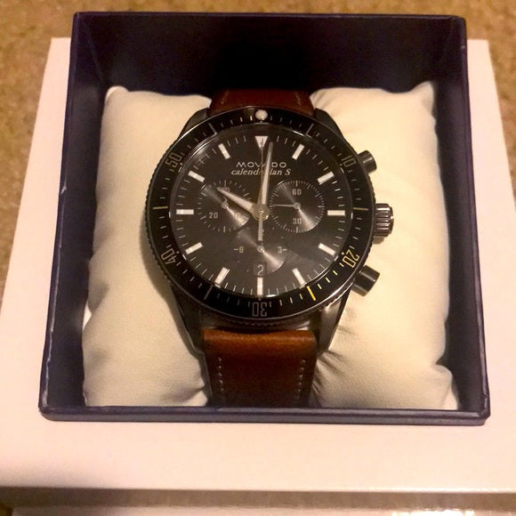 Movado Heritage Chronograph Black Dial Men's Watch - 3650060