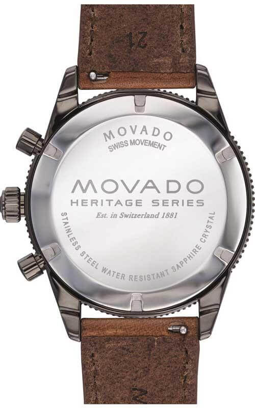 Movado Heritage Chronograph Black Dial Men's Watch - 3650060